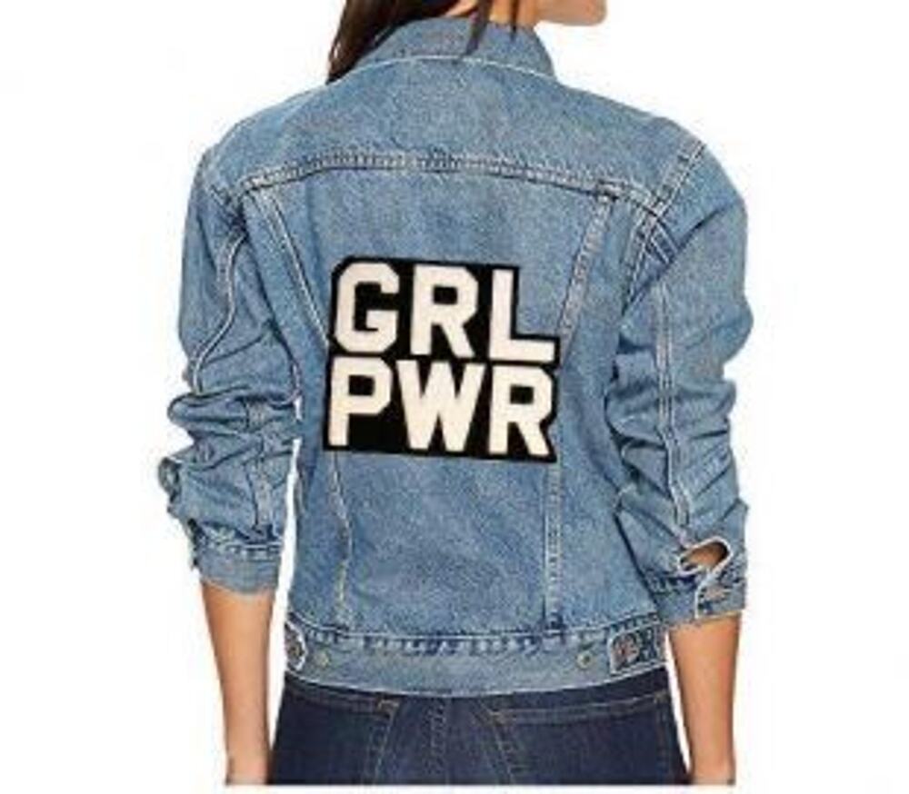 Levi’s denim jacket girl power patchwork